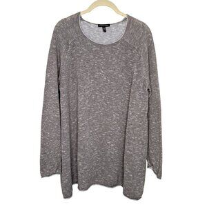 Eileen Fisher Marled Gray Knit Sweater, L